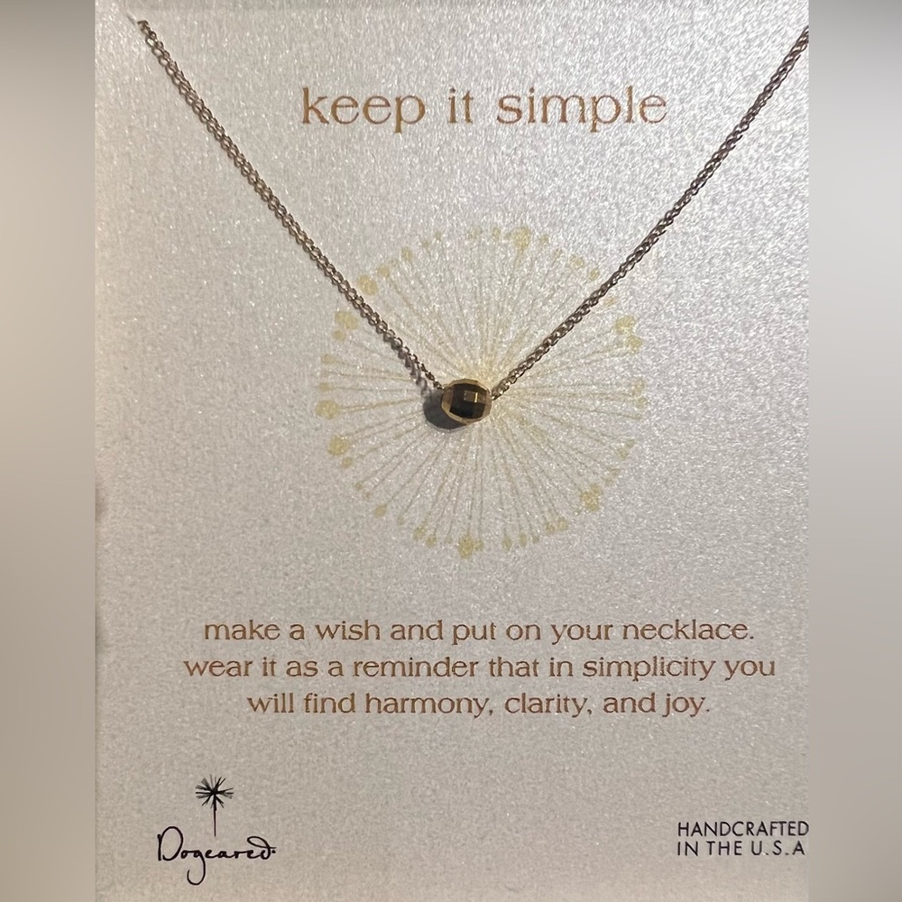 Dogeared Dainty Gold Tone Necklace NEW